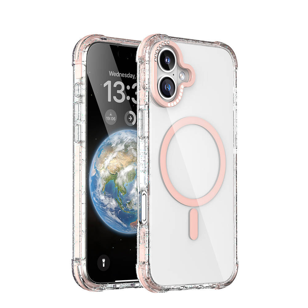 iPhone 16 Kılıf M-safe Şarj Özellikli Taşlı ve Simli Tasarım Mutural Blink Kılıf iPhone 16 Kılıf M-safe Şarj Özellikli Taşlı ve Simli Tasarım Mutural Blink Kılıf